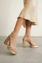 Women's Gold Heeled Sandals Tr12My01F - 2