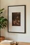 1 Piece Black Wooden Framed Vintage Painting with Dark Flowers Theme - 3