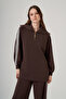 Stripe Detail Tunic Trousers Set 1093 Brown