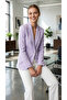 Women's Button-Detail Purple Blazer Jacket