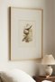 1 Piece of Vintage Painting with Natural Wooden Frame, Nature and Birds Themed