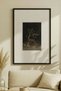 1 Piece Black Wooden Framed Dark Wood Theme Vintage Painting - 2