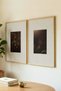 2 Pieces of Vintage Paintings with Natural Wooden Frames, Dark Flowers and Cliff Theme - 3
