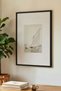 1 Piece Black Wooden Framed Vintage Painting with Sea and Raft Themes - 3