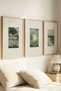 3 Pieces of Vintage Paintings with Natural Wooden Frames, Nature and Flower Themes