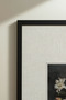 1 Piece Black Wooden Framed Flowers Vintage Painting - 4