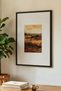 1 Piece Black Wooden Framed Vintage Painting with Warm Color Landscape Scene - 3