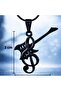 Black Color Stainless Steel Musical Note Guitar Necklace - 4