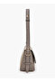 Textured Panel Shoulder Bag with Button Closure - 5