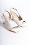 Women's White Patent Leather Detailed Heeled Sandals Tr13My01C - 2