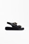 Black leather women's sandal tr17my02a