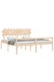 Bed frame with headboard 200x200 cm, solid pine wood - 4
