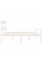 Bed frame with headboard 200x200 cm, white, solid wood - 7