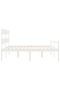6FT Super King Bed Frame with Headboard, White, Solid Wood - 7