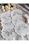 6 Pieces of Linen Hole Embroidered White Coffee Cocktail Napkins & Coasters. - 4