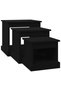 Stackable tables, 3 pcs., black, processed wood - 5