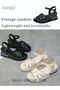 Wedge Sandals for Women Comfortable Open Toe Sandals Casual Summer Buckle Open Toe Ankle Strap Platf - 8