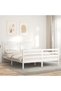 Bed frame with headboard, white, 160x200 cm, solid wood - 3