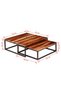 Set of 2 stackable coffee tables, solid sheesham wood - 8