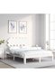 Bed frame with headboard, white, 120x200 cm, solid wood