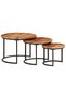 Stackable tables, 3 pcs., solid acacia wood - 7