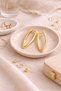 Women's Gold Color Plated V Shape Geometric Hoop Earrings - 3