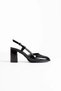 Black Patent Leather Women's Heeled Shoes Tr18Ms18A