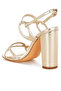 Women's Metallic Cut Out Chain Sandals In Gold - 3