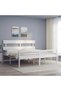 6FT Super King Bed Frame with Headboard, White, Solid Wood