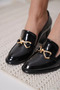 Black Patent Leather Women's Heeled Shoes Tr18Ms10A - 6