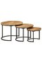 Stackable tables, 3 pcs., solid raw mango wood - 7