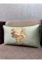 Velvet Light Green Rectangular Classic Floral Corded Fabric 30X50 - 3