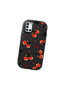 Samsung Galaxy A31 Compatible Camera Protected Black Soft Silicone Phone Case Cherry Patterned - 3