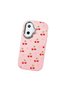 Poco F7 Compatible Camera Protected Pink Soft Silicone Phone Case Cherry Patterned - 3