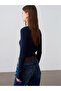10840 Kayık Yaka Cashmere Pack Ultra Lightweight Knitwear Sweater-Navy Blue - 2