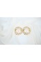 Bkp100 Gold Color Geometric Double Frame Earrings (Length 35 mm)