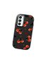 Samsung Galaxy A16 Compatible Camera Protected Black Soft Silicone Phone Case Cherry Patterned - 3