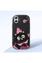 Samsung Galaxy A07 Compatible Camera Protected Black Soft Silicone Phone Case Cat Patterned