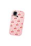Redmi 10C Compatible Camera Protected Pink Soft Silicone Phone Case Cherry Patterned - 3