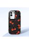 Vivo Y29 Compatible Camera Protected Black Soft Silicone Phone Case Cherry Patterned