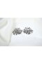 Bkp114 Silver Color Leaf Shape Stone Earrings (Length 30 mm)