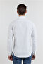 White Textured Hard Collar Long Sleeve Pocketless Slim Fit Cotton Shirt 1004255283 - 5