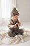 Stretch Fabric Gofre Salopet Sweat Beanie 3-Piece Set - 3