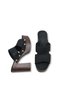 Aurelia Vellini Black Suede Women's Double Cross Strap Detailed Stylish Comfortable Casual Platform High Thick Heeled Slippers - 4
