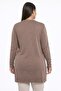Women's Plus Size Knitwear Cardigan with Button Detail on Sleeves - 4