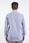 White-Navy Blue Buttoned Collar Long Sleeve Pocketed Comfort Fit 100% Cotton Shirt 1004260170 - 5