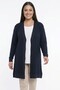 Women's Houndstooth Patterned Plus Size Stretch Fabric Knitwear Cardigan - 2