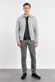 Gray Polo Collar Full Lining Casual Slim Fit Melton Coat 1007255106 - 2