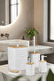 Hgy Home Real Bamboo Detailed Luna White 5-Piece Bathroom Set - 7 Liters - 5