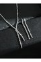 Rhinestone Tassel Necklace and Earrings Set - 5